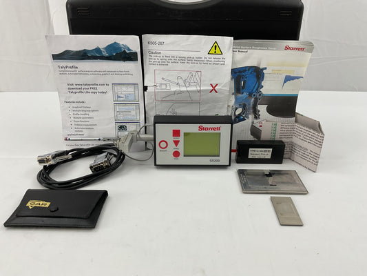 Starrett SR200 Surface Roughness Tester Kit 18.9 AA 119.5 AA Patch Mean Valve
