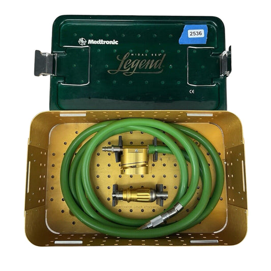 Medtronic V03 Midas Rex Legend T2775 Gold Pneumatic Drill w/ Driver Attachment