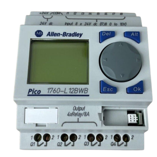 Allen Bradley Pico 1760-L12BWB 2W 24V Programmable 8Input Logic Relay Controller