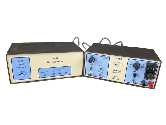 WPI A382 Battery Charger w/ A385 Constant Current Stimulus Isolator FREE SHIP